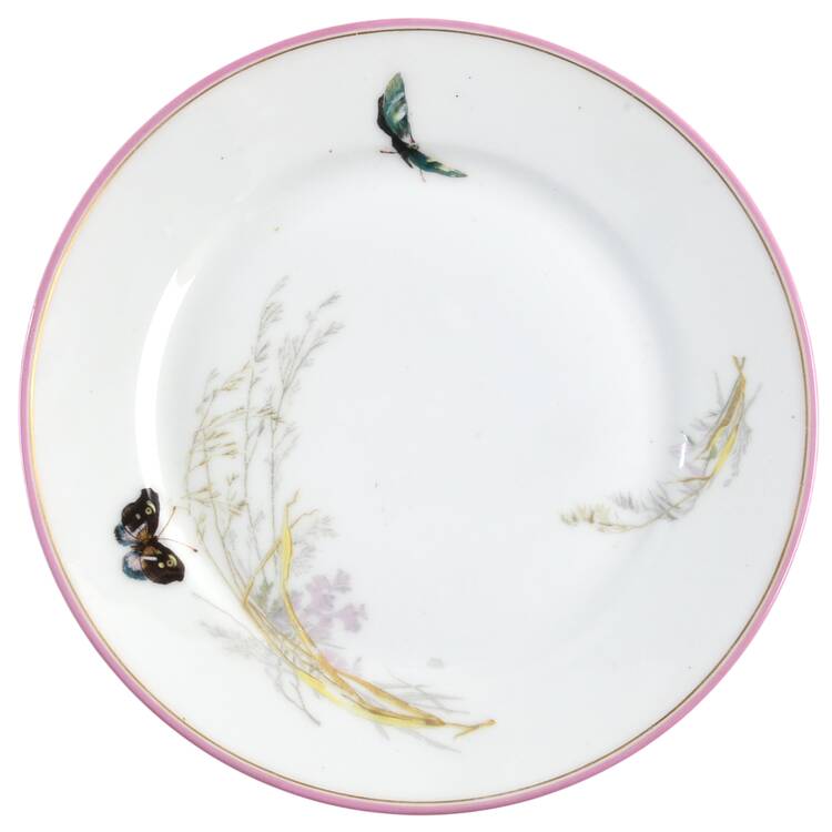 Meadow Visitors (Pink Trim) Salad Plate