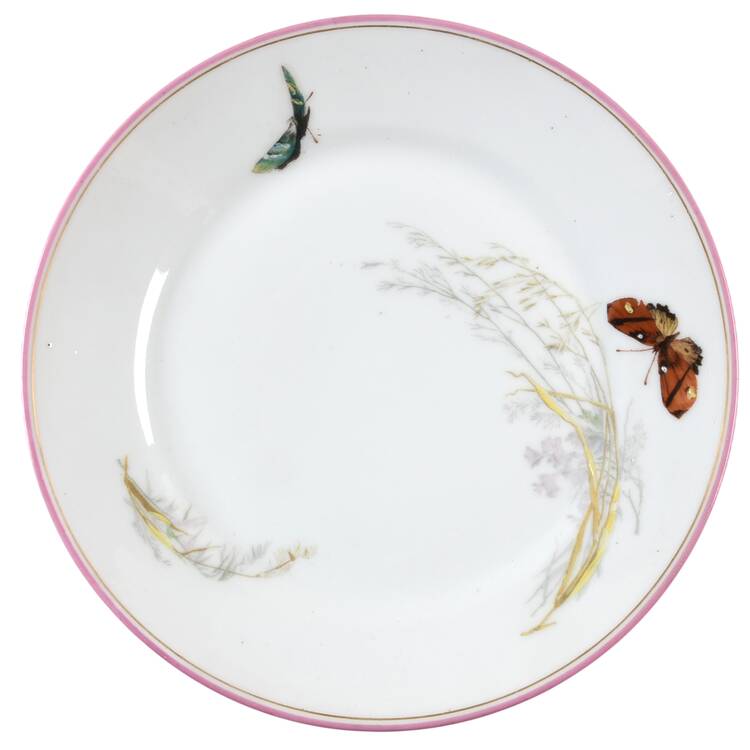 Meadow Visitors (Pink Trim) Salad Plate