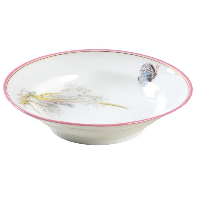 Meadow Visitors (Pink Trim) Fruit/Dessert (Sauce) Bowl
