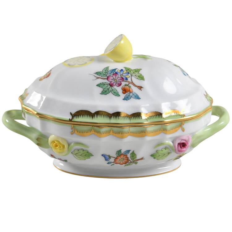 Queen Victoria (Green Border) Mini Tureen & Lid