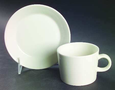 Teema White (IItala Stamp) Flat Cup & Saucer Set