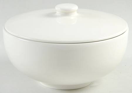 Teema White (IItala Stamp) Covered Soup Bowl