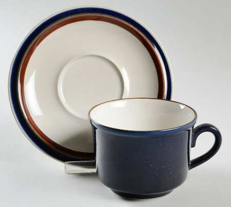 Imperial Blue Flat Cup & Saucer Set