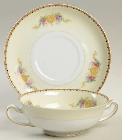 IMP17 Footed Cream Soup Bowl & Saucer Set