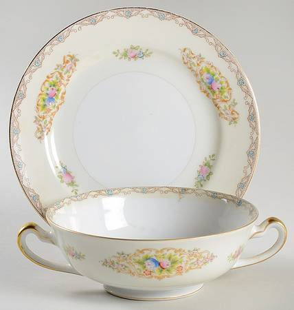 IMP3 Footed Cream Soup Bowl & Saucer Set