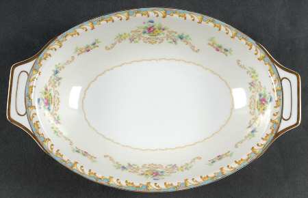 Jacqueline (Blue Edge) 11" Oval Vegetable Bowl