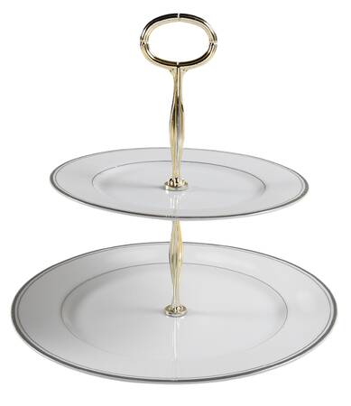 Sincerity 6 5/8"-10"  2 Tiered Serving Tray (Dp, Sp) HC