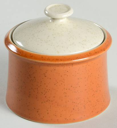 Tangerine Sugar Bowl & Lid