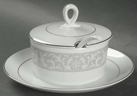 Whitney Mayonnaise W/Attached Underplate,Lid & Ladle