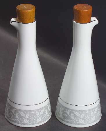 Whitney Vinegar and Oil Set with Wood "V" and "O" Stoppers