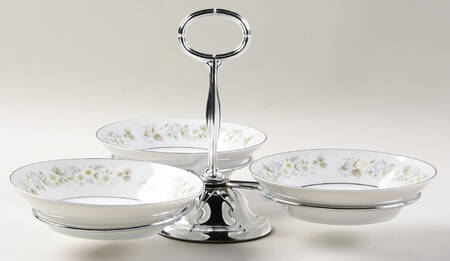 Wild Flower 7" x 12" 3-Part Relish & Metal Stand (FR) HC