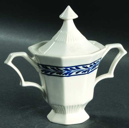 Blue Tulip Sugar Bowl & Lid