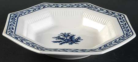 Blue Tulip Rim Soup Bowl