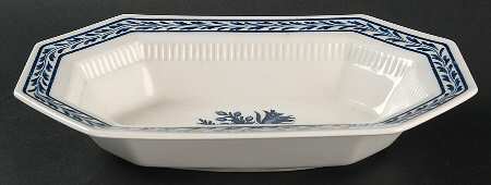 Blue Tulip 9" Oval Vegetable Bowl
