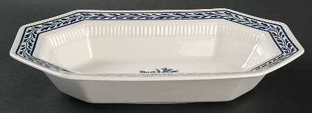Blue Tulip 10" Oval Vegetable Bowl
