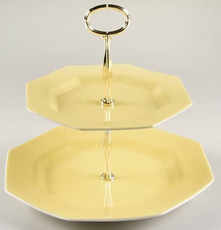Daffodil  All Yellow 6 5/8"-10"  2 Tiered Serving Tray (Dp, Sp) HC