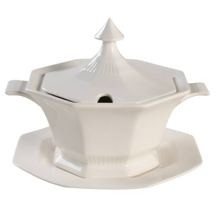 Independence White Sauce Boat & Lid with Underplate by Independence