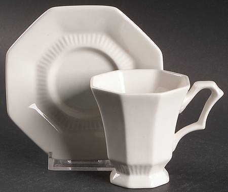 Independence White Footed Demitasse Cup & Saucer Set
