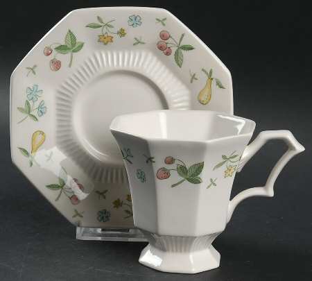 Old Orchard Footed Cup & Saucer Set