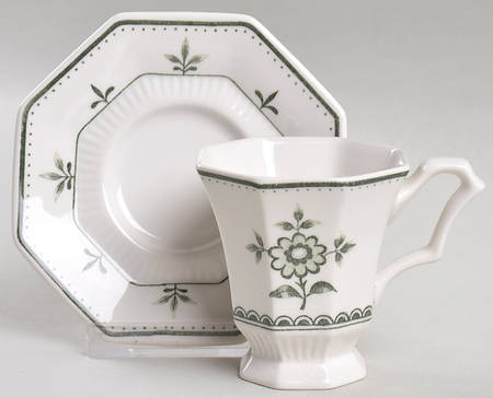 Provincial Flower Footed Demitasse Cup & Saucer Set