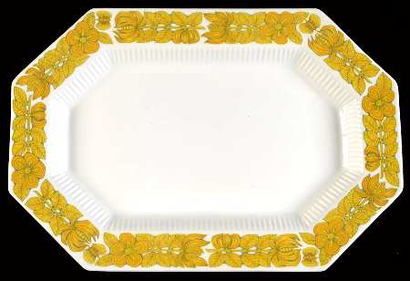 Yellow Bouquet 13" Oval Serving Platter