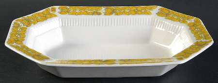 Yellow Bouquet 10" Oval Vegetable Bowl