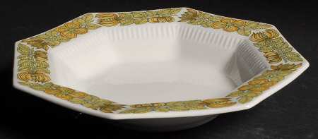Yellow Bouquet Rim Soup Bowl
