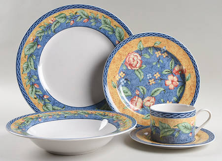French Floral 5 Piece Place Setting