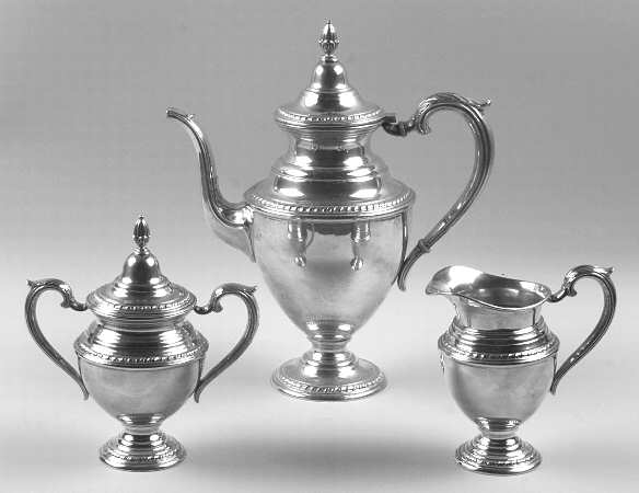 Sterling Hollowware 3-Piece Coffee Set with Coffee Pot