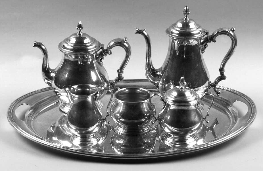 Sterling Hollowware 6 Piece Tea Set (SCP, STP, SCR, SSU, SWB, WTL)