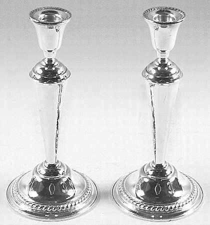 Sterling Hollowware Pair of Candlesticks