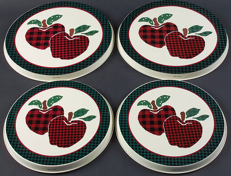 Applejack (Set/4) Tin Stove Covers-2 8" & 2 10" Round Covers