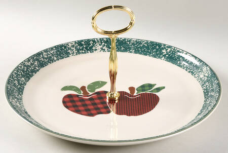 Applejack Round Serving Plate with Center Handle (Dp) Hc