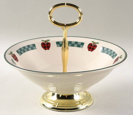 Applejack 6"-7" Handled Footed Nut Dish HC