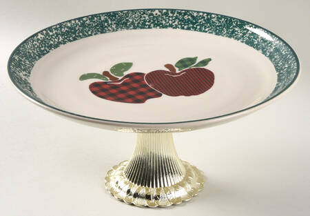 Applejack Cake Stand with 4"-5" Metal Pedestal  Hc