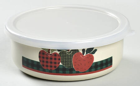 Applejack 5" Metal Bowl W/Plastic Lid