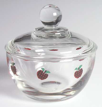 Applejack Glassware Sugar Bowl & Lid