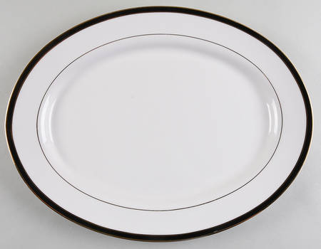 Aristocrat Black 14" Oval Serving Platter
