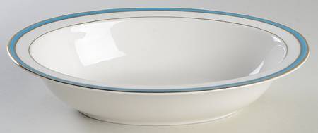 Aristocrat Parrot Blue 10" Oval Vegetable Bowl