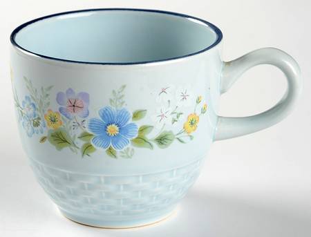 Blue Satin Flat Cup