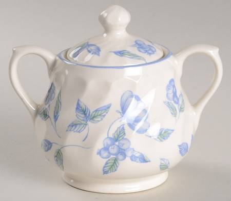BRISTOL BLUE (Blue Trim) Sugar Bowl & Lid