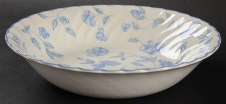 BRISTOL BLUE (Blue Trim) 9" Round Vegetable Bowl