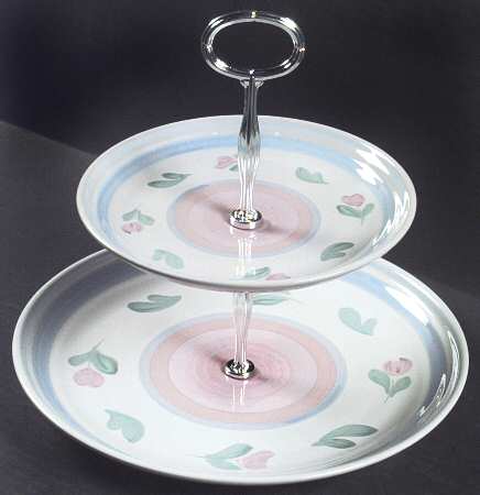 Capri 6 5/8"-10"  2 Tiered Serving Tray (Dp, Sp) HC