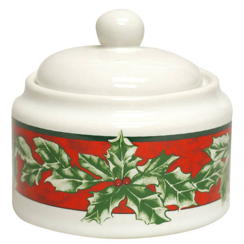 Christmas Celebration Sugar Bowl & Lid