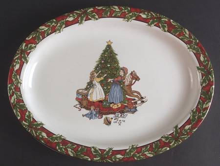 Christmas Celebration 14" Oval Serving Platter