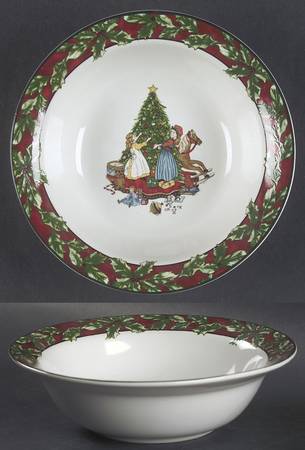 Christmas Celebration Rim Cereal Bowl