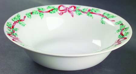 Christmas Ribbons Rim Cereal Bowl