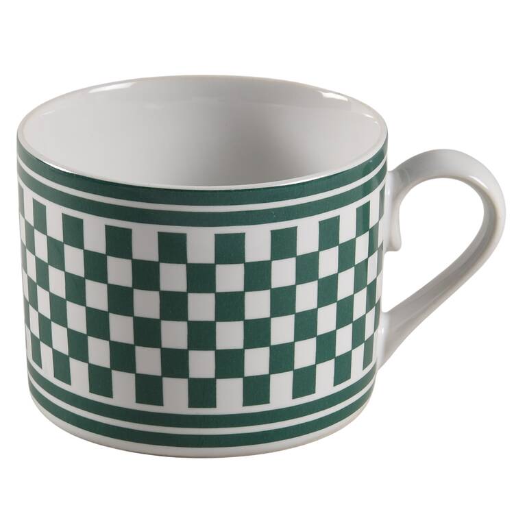 Classic Checks Green Flat Cup