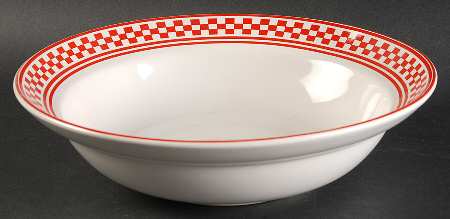 Classic Checks Red 9" Round Vegetable Bowl