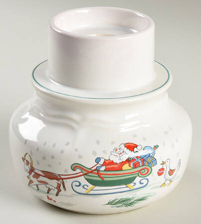 Country Christmas Hurricane Lamp No Globe